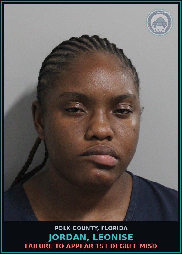Booking mugshot of JORDAN, LEONISE in Polk County