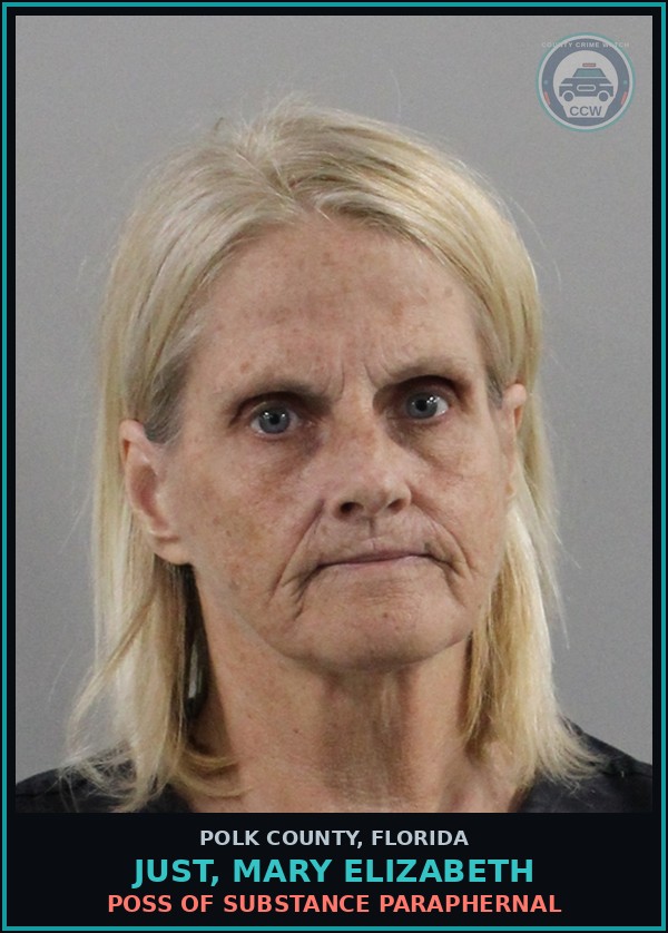 Booking mugshot of JUST, MARY ELIZABETH in Polk County