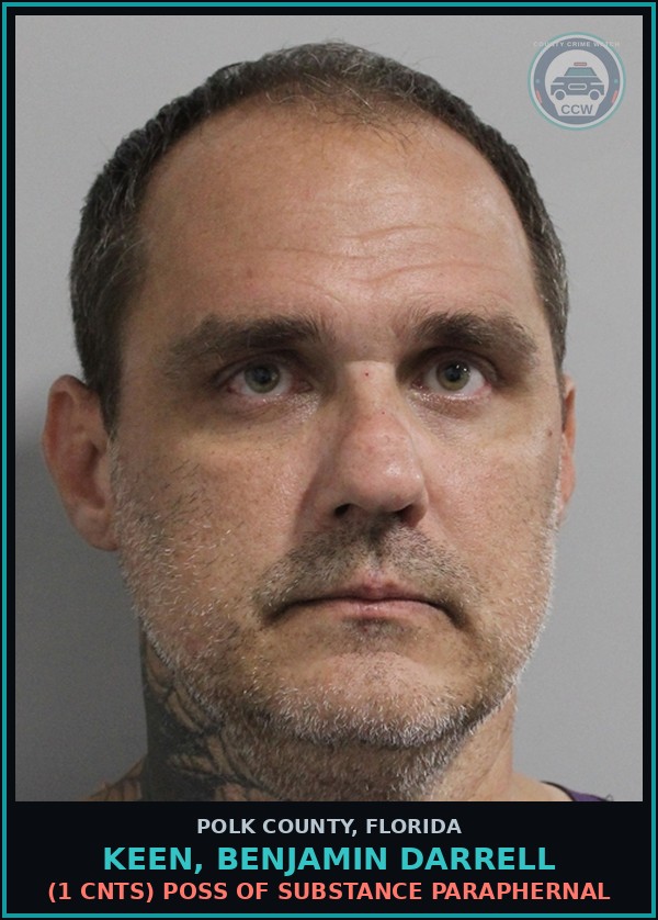 Booking mugshot of KEEN, BENJAMIN DARRELL in Polk County