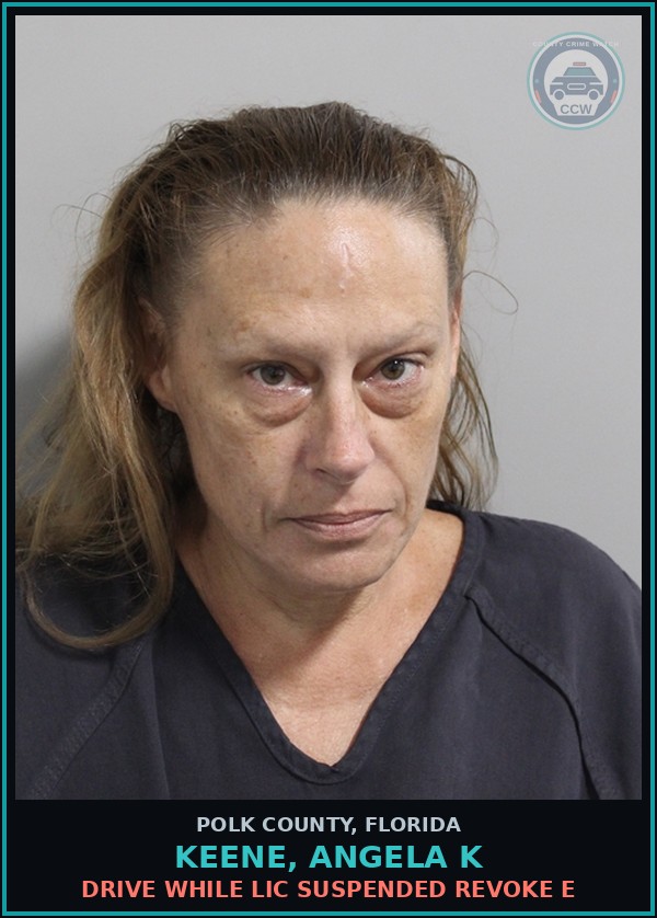 Booking mugshot of KEENE, ANGELA K in Polk County