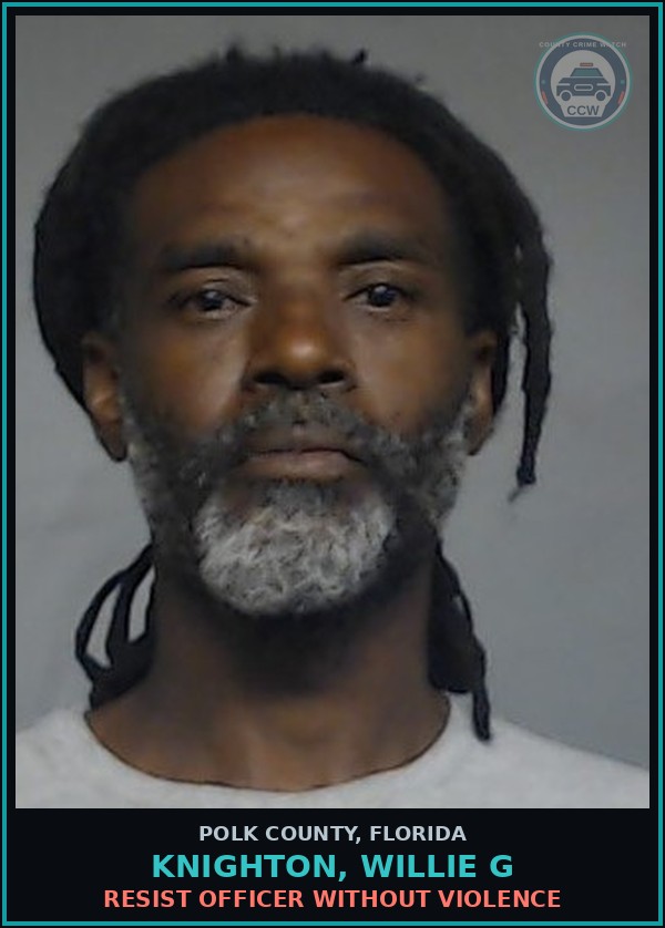 Booking mugshot of KNIGHTON, WILLIE G in Polk County