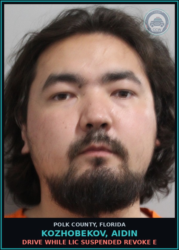 Booking mugshot of KOZHOBEKOV, AIDIN in Polk County