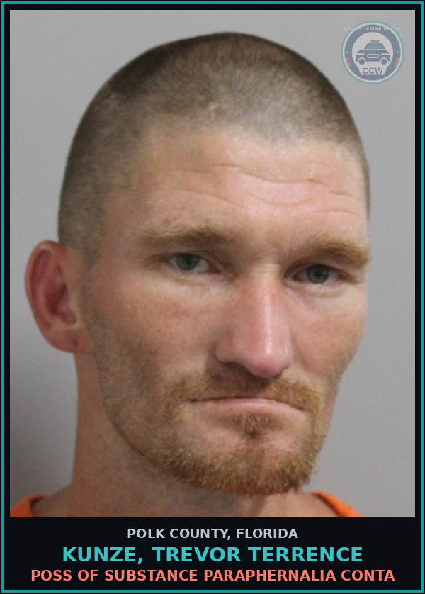 Booking mugshot of KUNZE, TREVOR TERRENCE in Polk County
