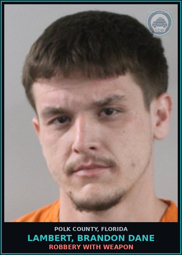 Booking mugshot of LAMBERT, BRANDON DANE in Polk County