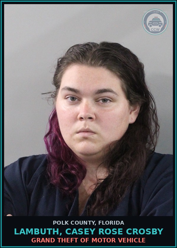 Booking mugshot of LAMBUTH, CASEY ROSE CROSBY in Polk County