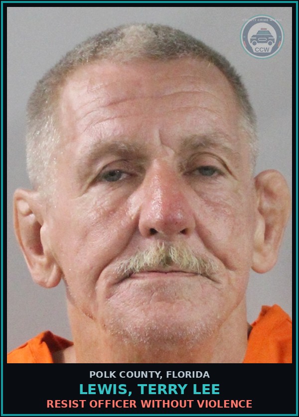 Booking mugshot of LEWIS, TERRY LEE in Polk County