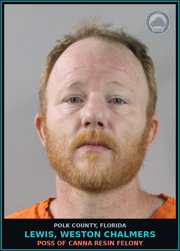 Booking mugshot of LEWIS, WESTON CHALMERS in Polk County