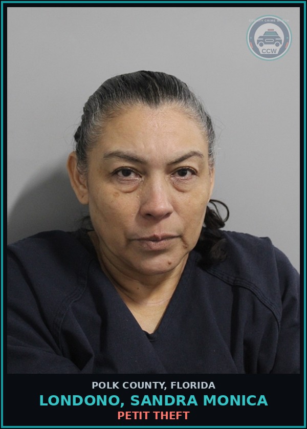 Booking mugshot of LONDONO, SANDRA MONICA in Polk County