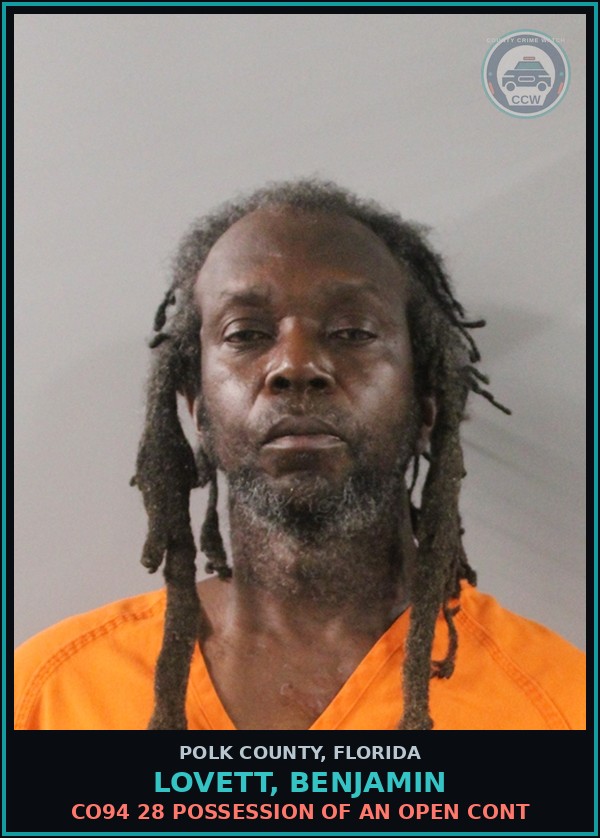 Booking mugshot of LOVETT, BENJAMIN in Polk County