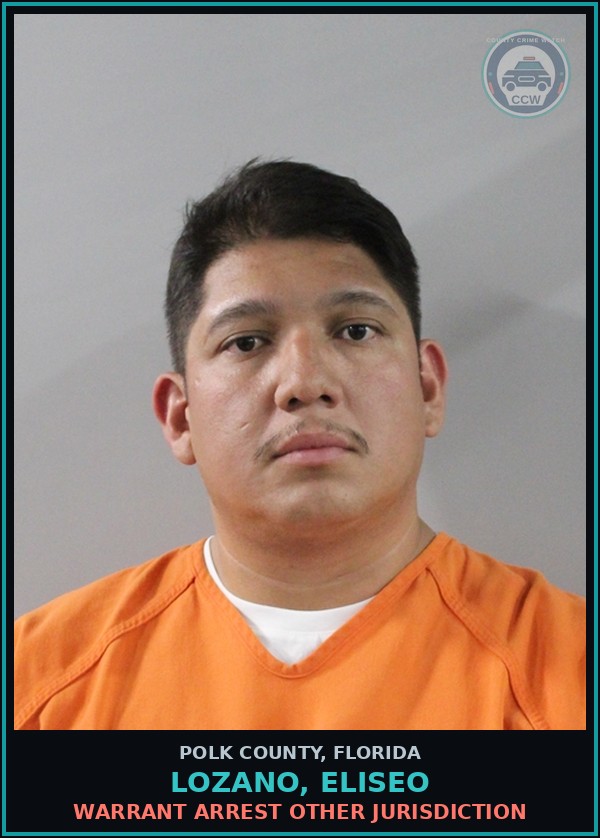 Booking mugshot of LOZANO, ELISEO in Polk County