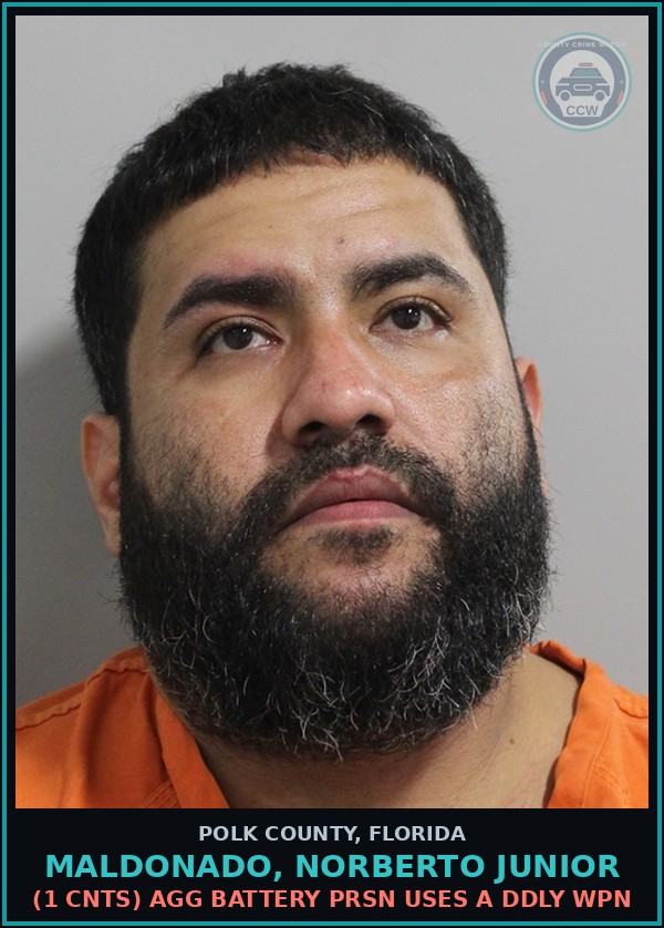 Booking mugshot of MALDONADO, NORBERTO JUNIOR in Polk County