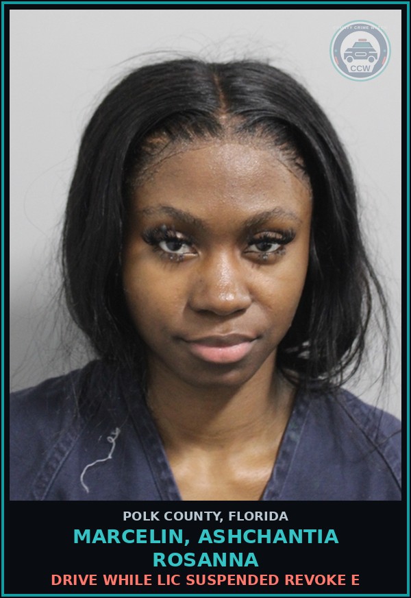 Booking mugshot of MARCELIN, ASHCHANTIA ROSANNA in Polk County