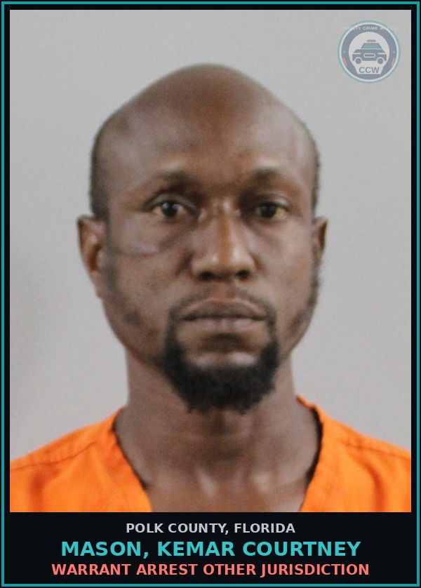 Booking mugshot of MASON, KEMAR COURTNEY in Polk County