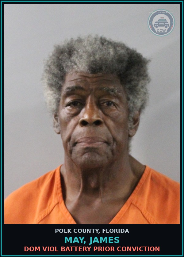 Booking mugshot of MAY, JAMES in Polk County