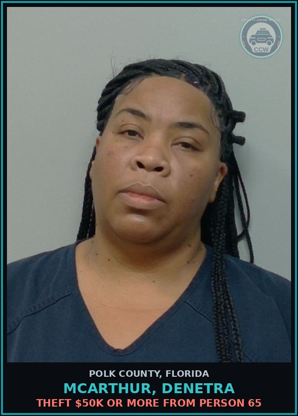 Booking mugshot of MCARTHUR, DENETRA in Polk County