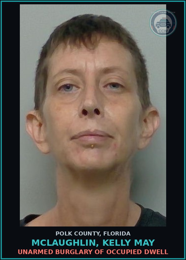 Booking mugshot of MCLAUGHLIN, KELLY MAY in Polk County