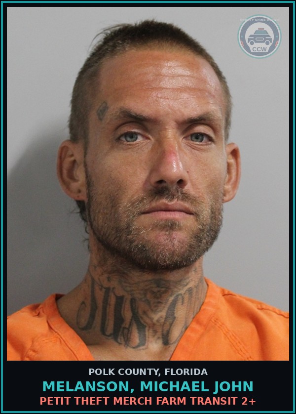 Booking mugshot of MELANSON, MICHAEL JOHN in Polk County