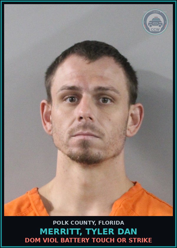Booking mugshot of MERRITT, TYLER DAN in Polk County