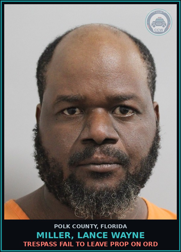Booking mugshot of MILLER, LANCE WAYNE in Polk County