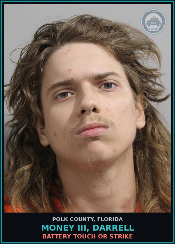 Booking mugshot of MONEY III, DARRELL in Polk County