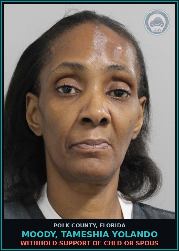 Booking mugshot of MOODY, TAMESHIA YOLANDO in Polk County