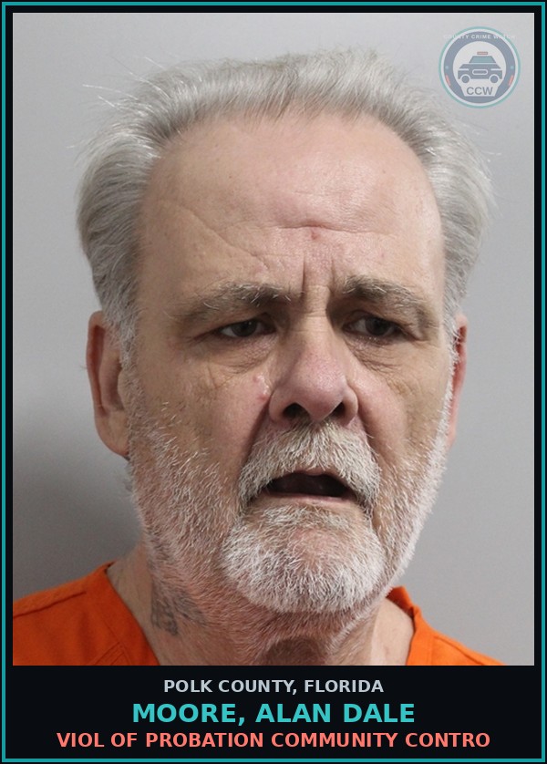 Booking mugshot of MOORE, ALAN DALE in Polk County