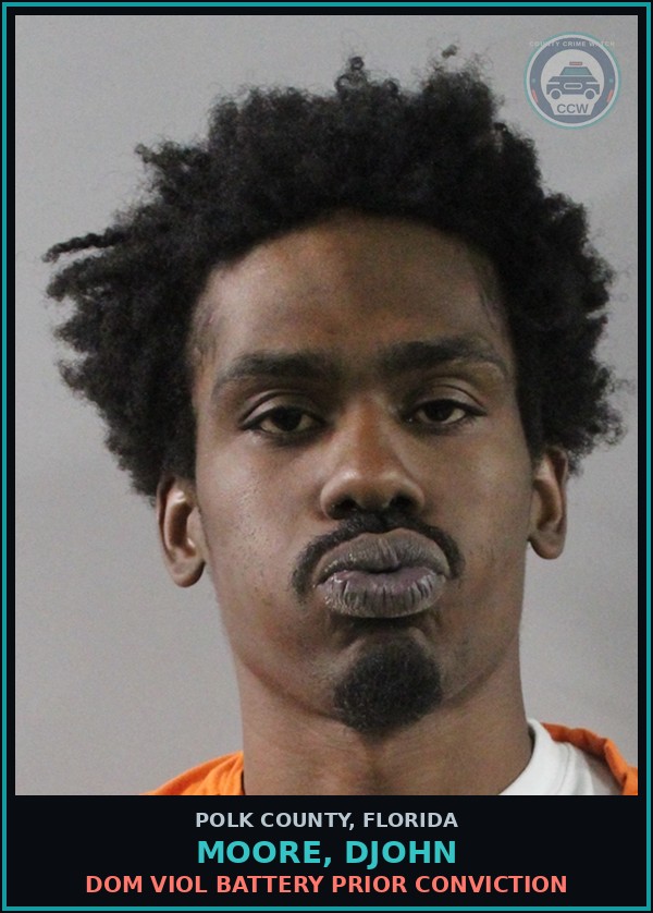 Booking mugshot of MOORE, DJOHN in Polk County