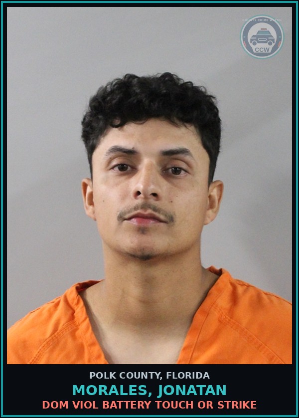 Booking mugshot of MORALES, JONATAN in Polk County