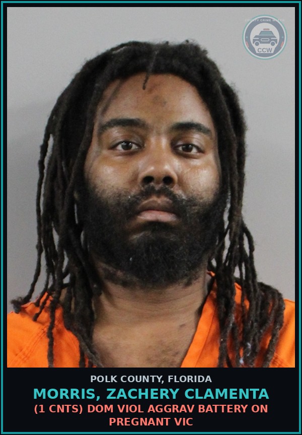 Booking mugshot of MORRIS, ZACHERY CLAMENTA in Polk County
