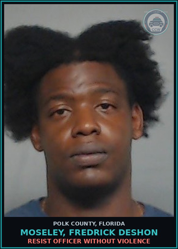 Booking mugshot of MOSELEY, FREDRICK DESHON in Polk County