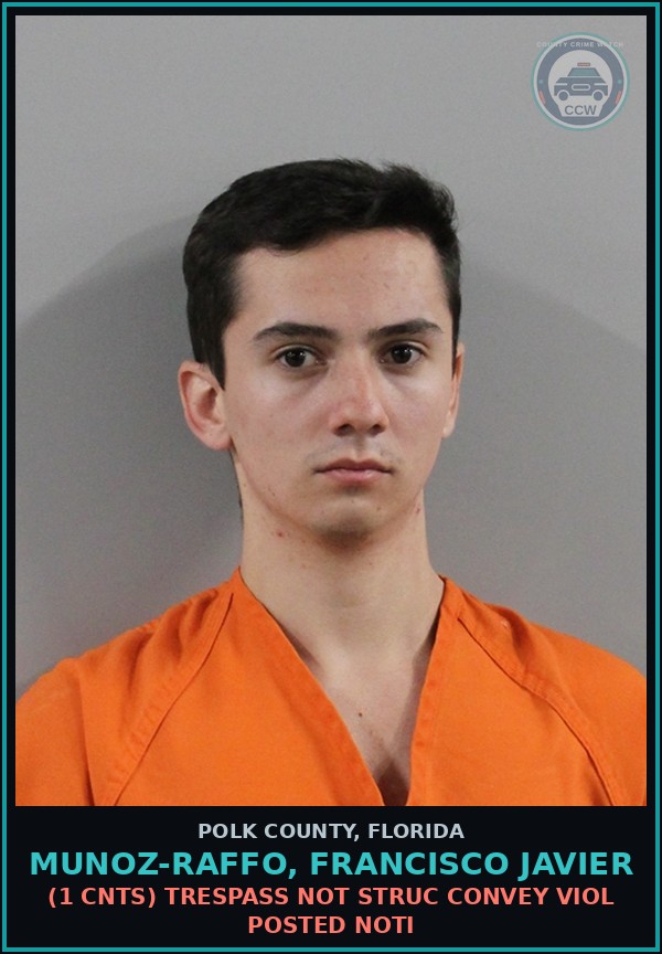 Booking mugshot of MUNOZ-RAFFO, FRANCISCO JAVIER in Polk County