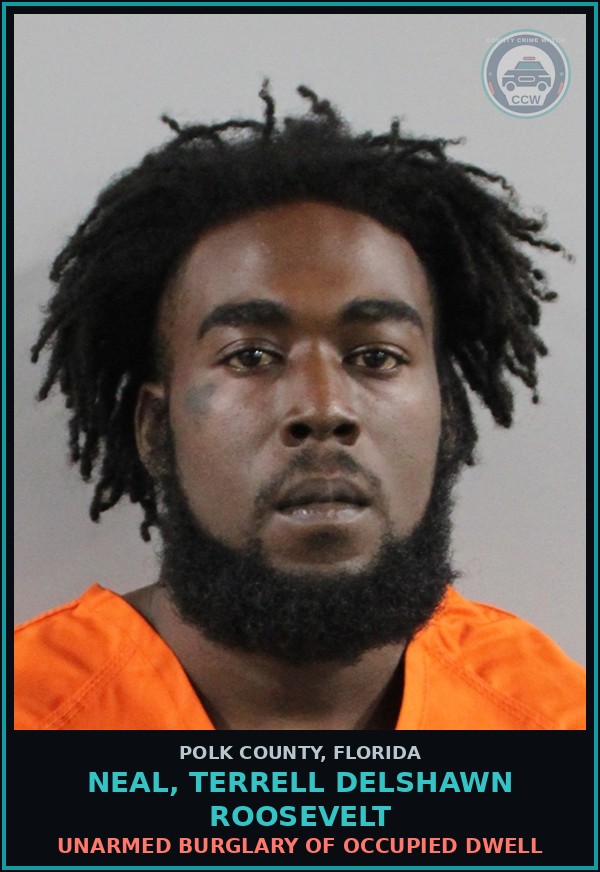 Booking mugshot of NEAL, TERRELL DELSHAWN ROOSEVELT in Polk County