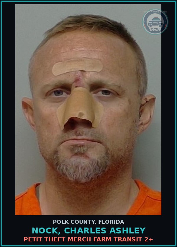 Booking mugshot of NOCK, CHARLES ASHLEY in Polk County