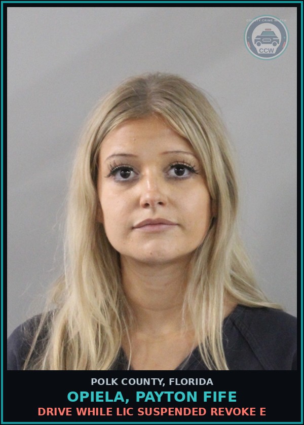 Booking mugshot of OPIELA, PAYTON FIFE in Polk County