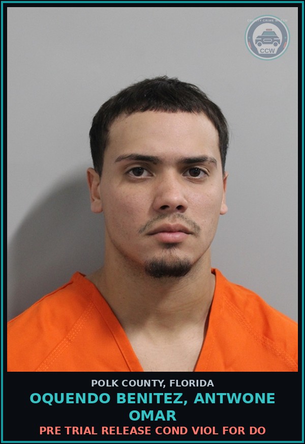 Booking mugshot of OQUENDO BENITEZ, ANTWONE OMAR in Polk County