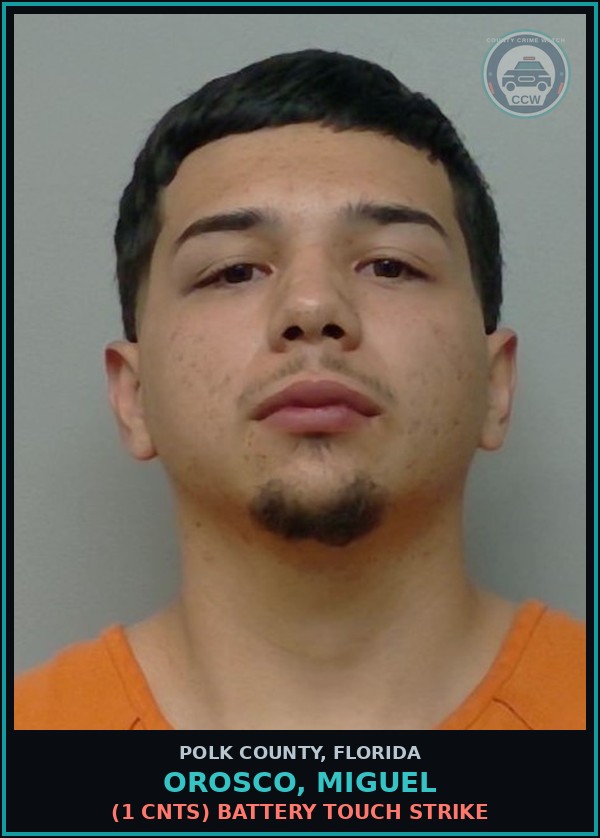 Booking mugshot of OROSCO, MIGUEL in Polk County