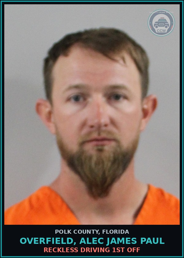 Booking mugshot of OVERFIELD, ALEC JAMES PAUL in Polk County