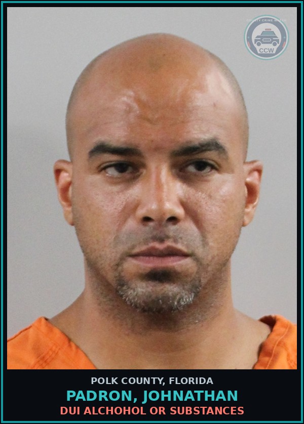 Booking mugshot of PADRON, JOHNATHAN in Polk County