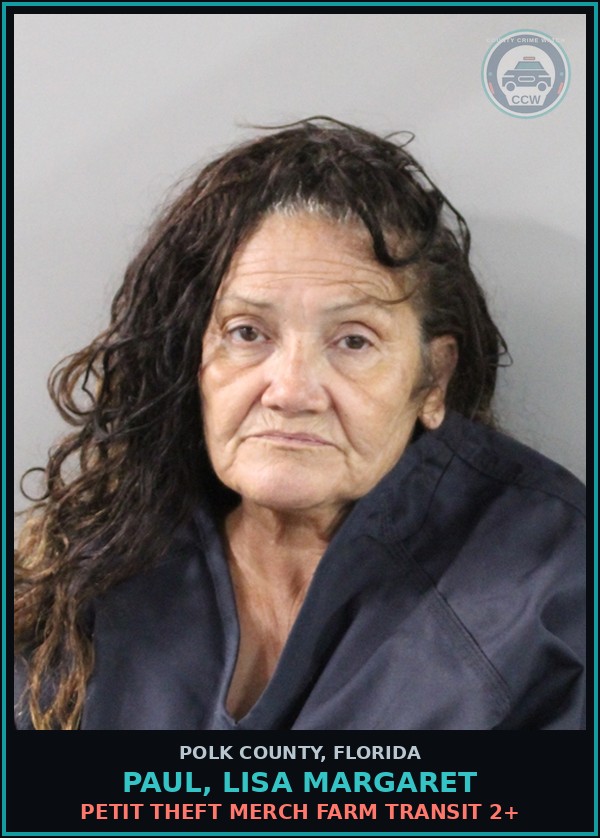 Booking mugshot of PAUL, LISA MARGARET in Polk County