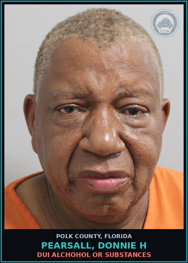 Booking mugshot of PEARSALL, DONNIE H in Polk County