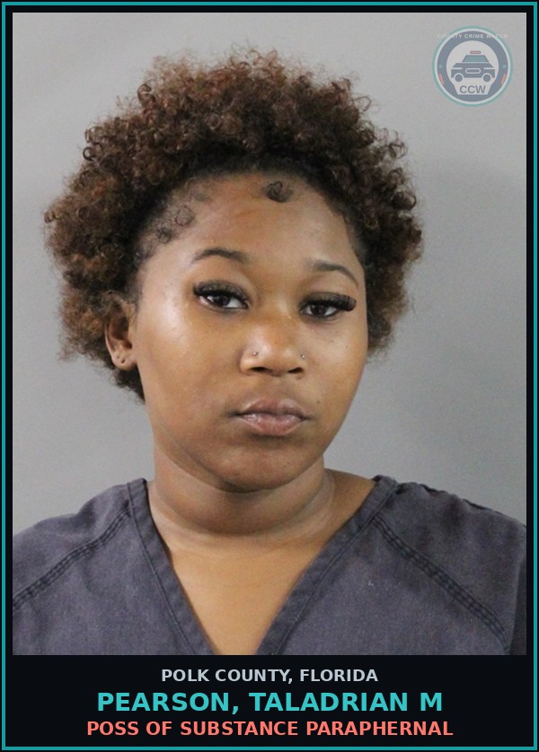 Booking mugshot of PEARSON, TALADRIAN M in Polk County