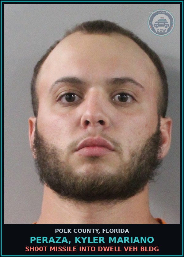 Booking mugshot of PERAZA, KYLER MARIANO in Polk County