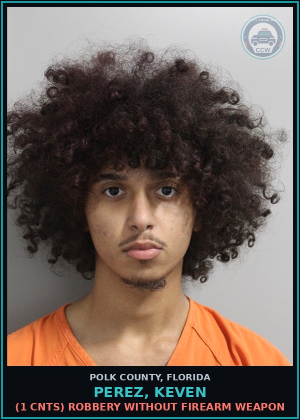 Booking mugshot of PEREZ, KEVEN in Polk County