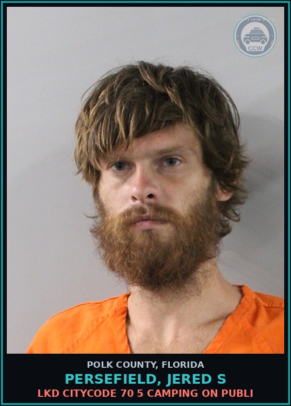 Booking mugshot of PERSEFIELD, JERED S in Polk County