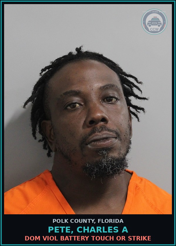 Booking mugshot of PETE, CHARLES A in Polk County
