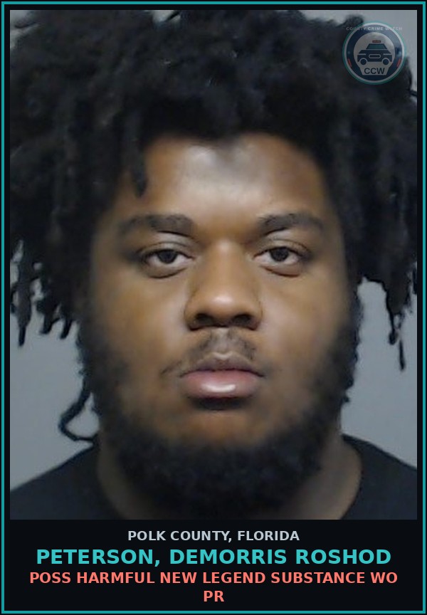 Booking mugshot of PETERSON, DEMORRIS ROSHOD in Polk County