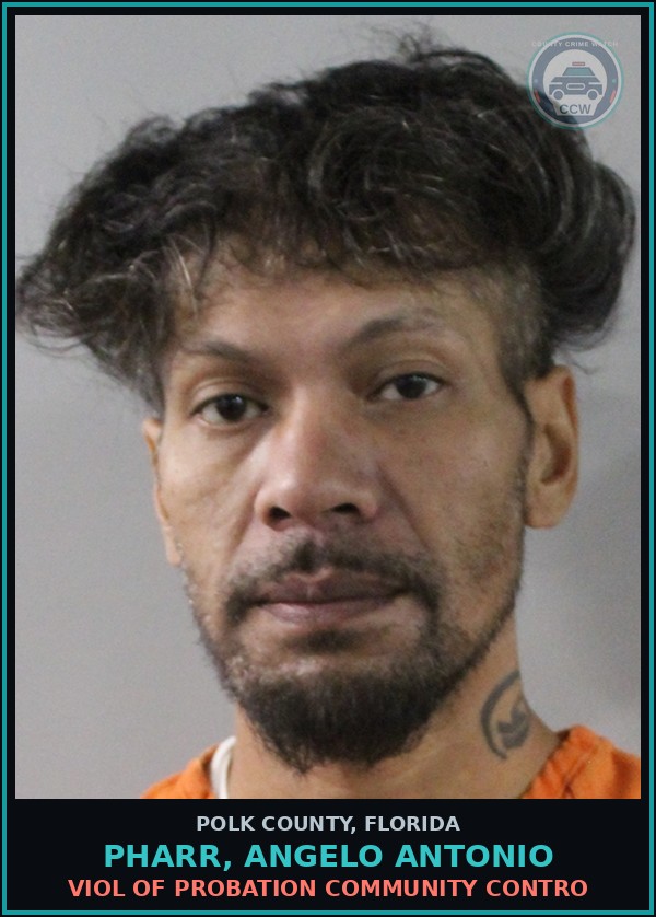 Booking mugshot of PHARR, ANGELO ANTONIO in Polk County