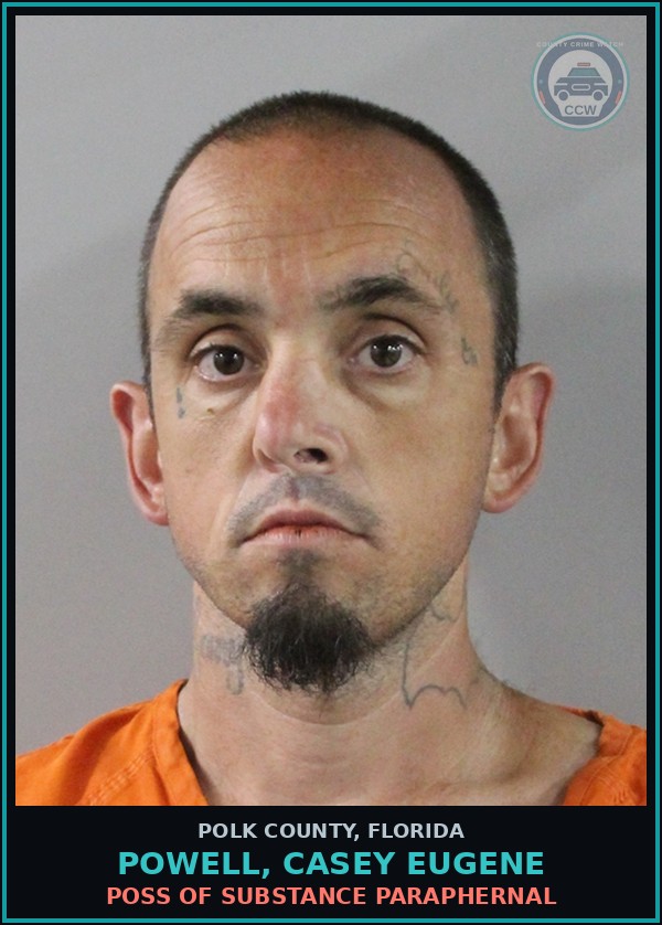 Booking mugshot of POWELL, CASEY EUGENE in Polk County