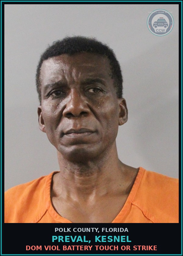 Booking mugshot of PREVAL, KESNEL in Polk County