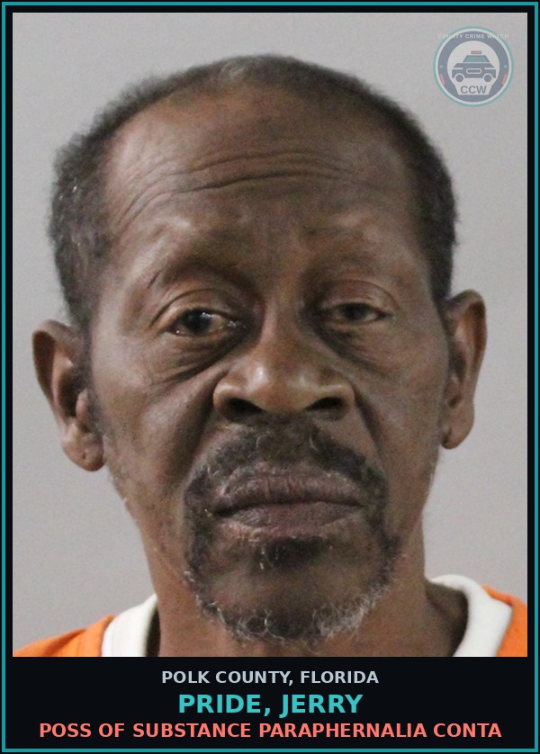 Booking mugshot of PRIDE, JERRY in Polk County